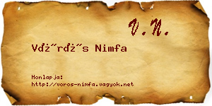 Vörös Nimfa névjegykártya